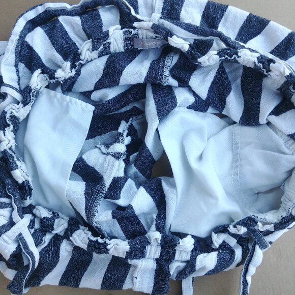 Linen cotton shorts navy blue and white stripes size 16W - Picture 15 of 15